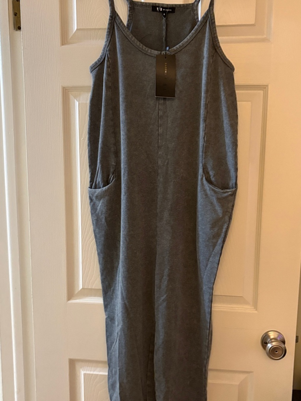 Thrive Sleeveless Gray Maxi Dress with Pockets